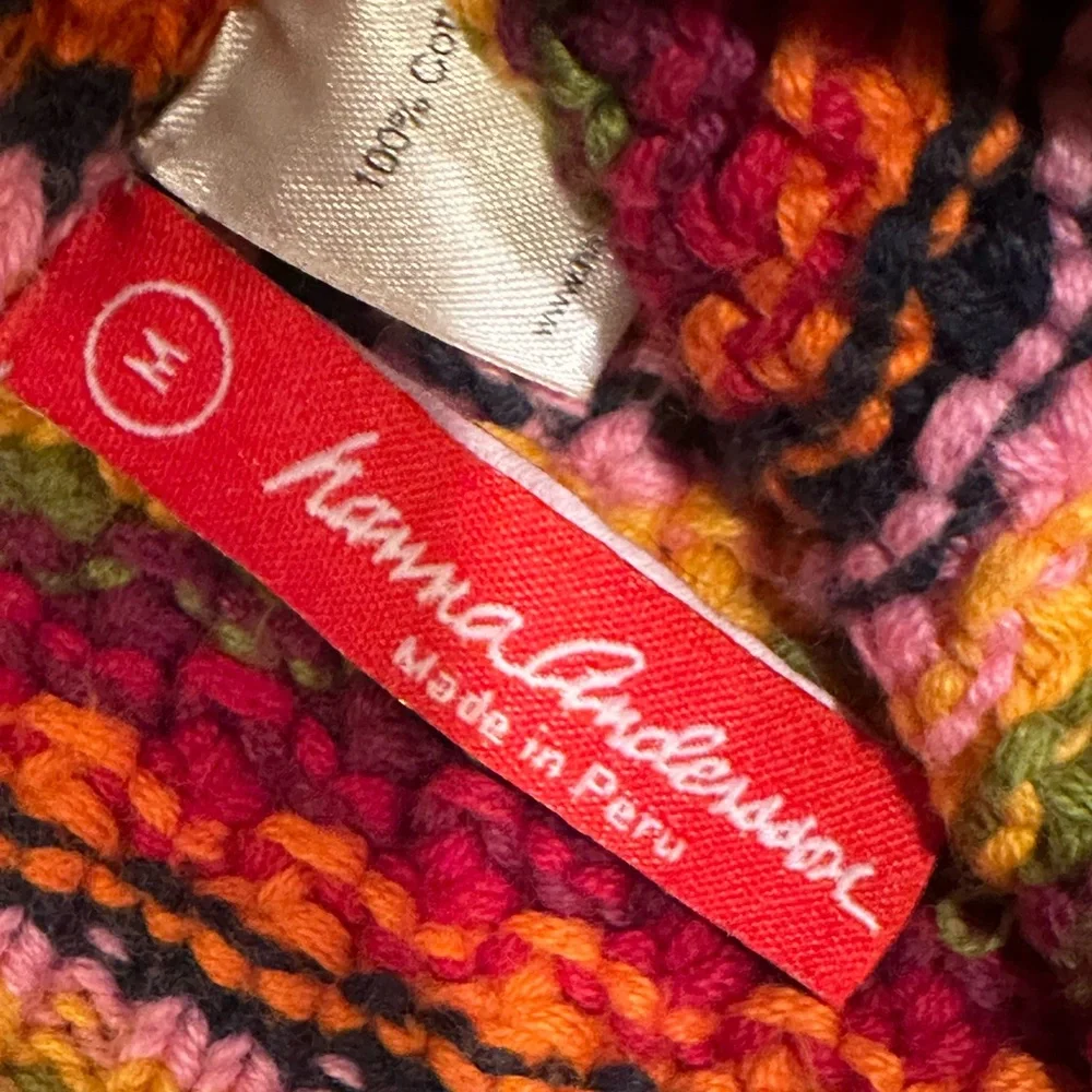 Hanna Andersson girls knit floral hat‎ size m striped